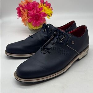 Dryjoys by Footjoy Men's Navy Blue Leather Waterproof Golf Shoes MS8468B